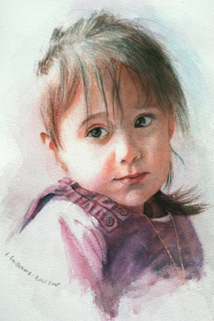 Portrait Aquarelle Fran&ccedil;oise Guillemard